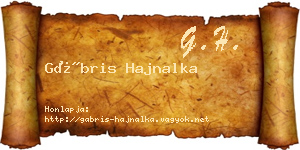 Gábris Hajnalka névjegykártya